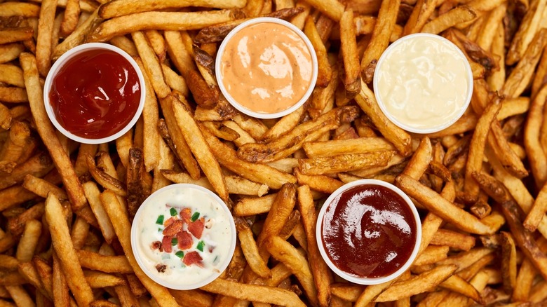 sauce cups and fries