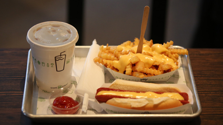 Shake Shack meal on tray