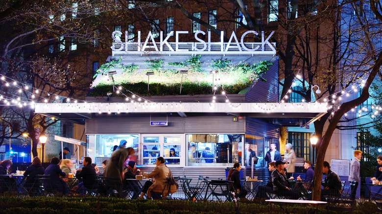 Shake Shack exterior at night