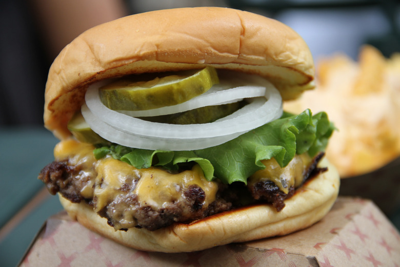 Shackburger with Pickles and Onions