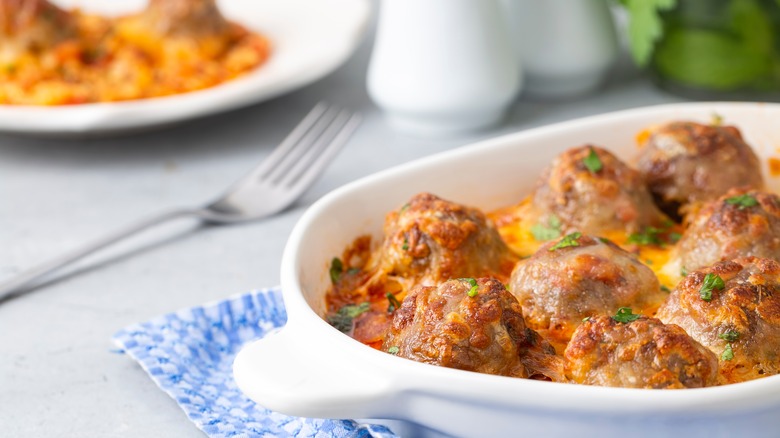 Baked meatballs with cheese