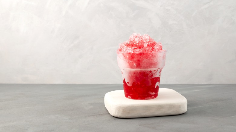 Red shaved ice drink