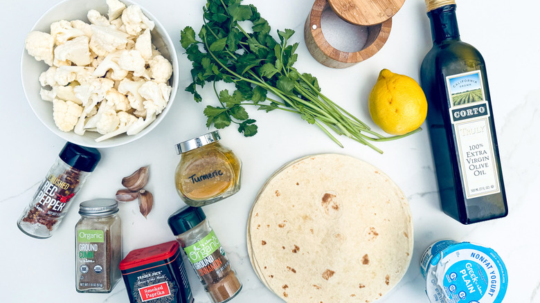 shawarma-style cauliflower ingredients