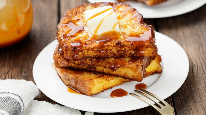 French toast topped with butter