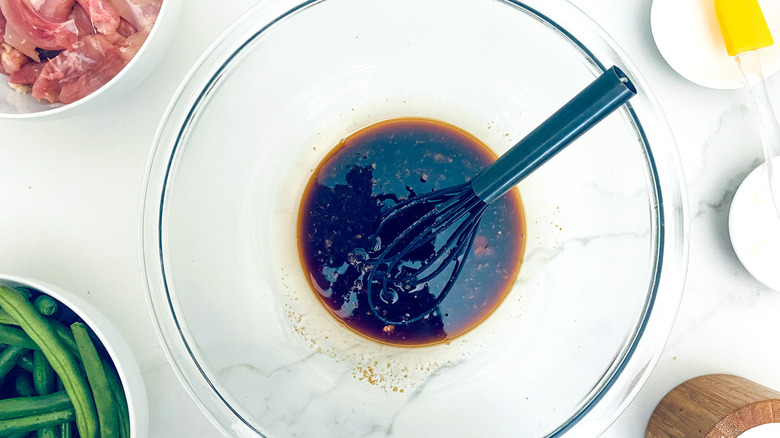 teriyaki sauce in glass bowl