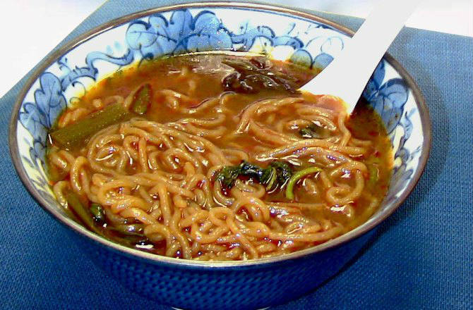 Shirataki Noodles with Red Curry Broth