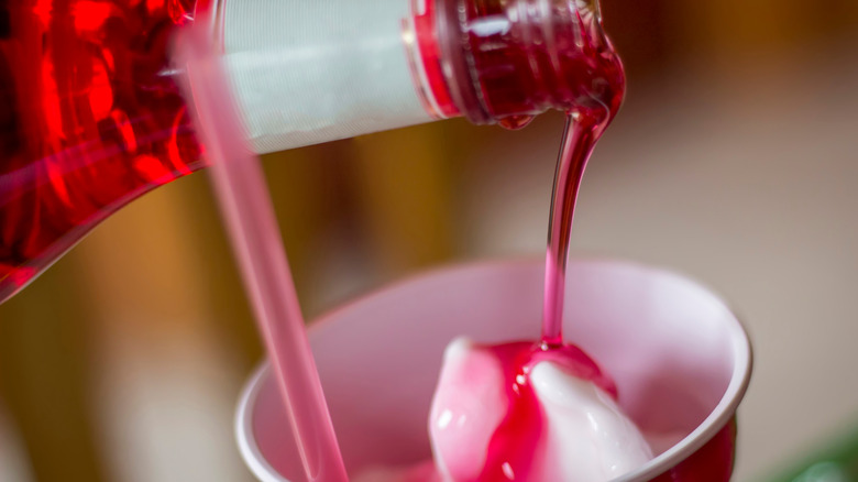 Grenadine pouring into cup