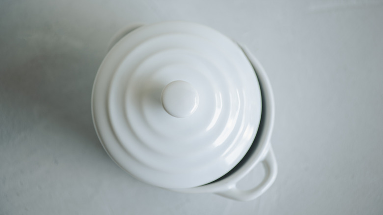 Ceramic white casserole dish