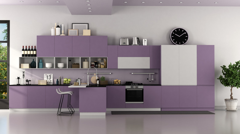 Purple modern kitchen