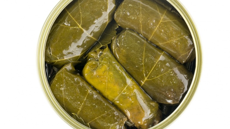 An open can of brined dolmas