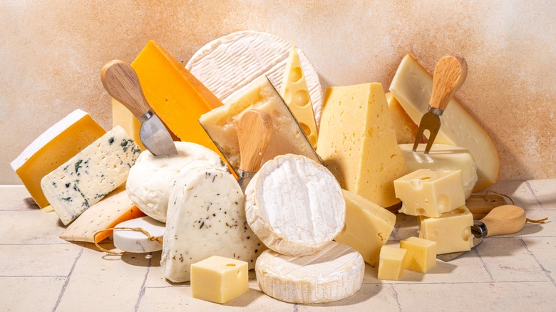 variety of cheeses