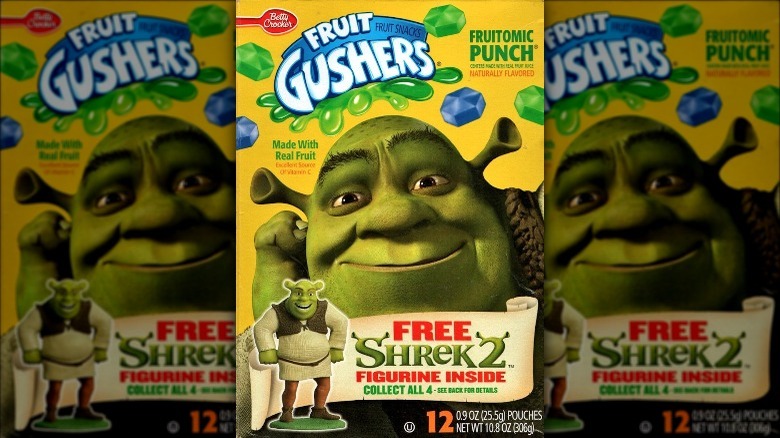 Fruit Gushers box with shrek