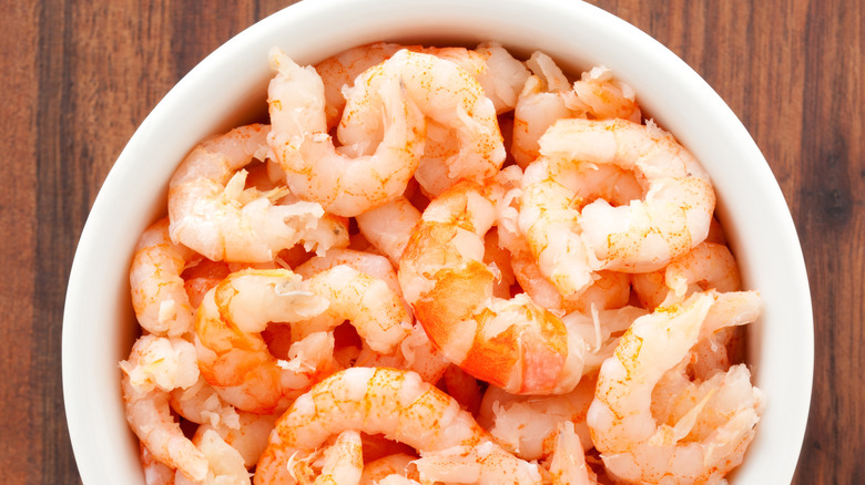 Cooked shrimp in a bowl