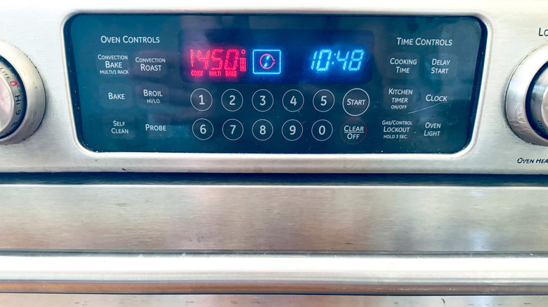 oven preheat setting display