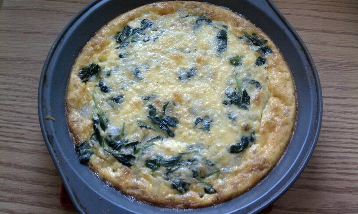 Spinach Quiche with Cracker Crust