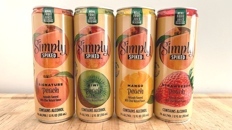 four Simply Spiked peach flavors