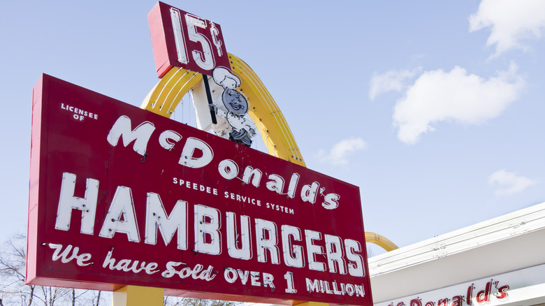 historic mcdonald's sign with original speedee mascot