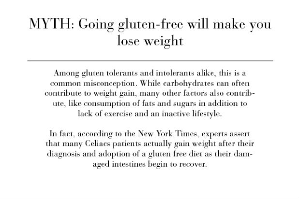 MYTH: Going gluten-free will make you lose weight