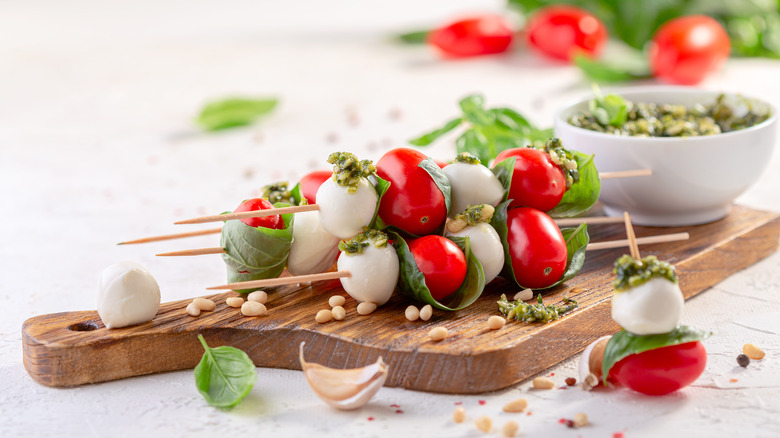 caprese salad on a stick