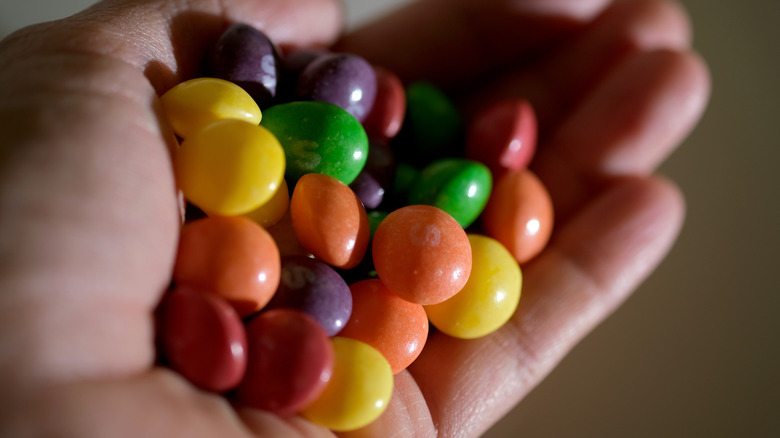 handful of Skittles assortment