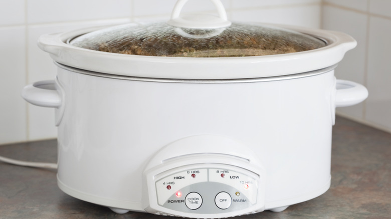 slow cooker on counter