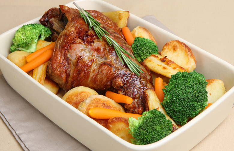 Slow-Roasted Garlic and Thyme Leg of Lamb with Parsnips