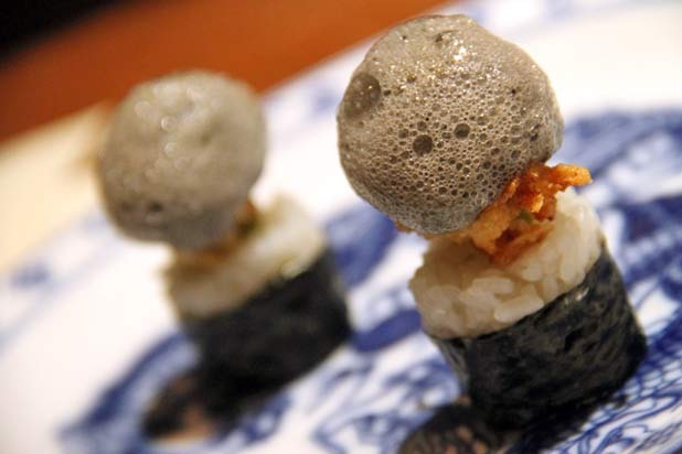 O Ya's Fried Kumamoto with Squid Ink Bubbles in Boston