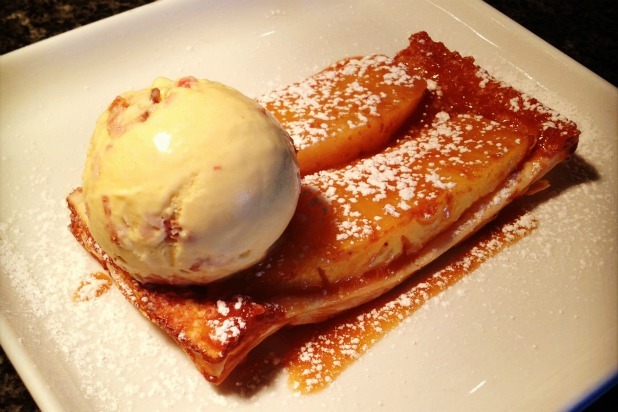 Pineapple Tarte Tatin with Candied Bacon Ice Cream