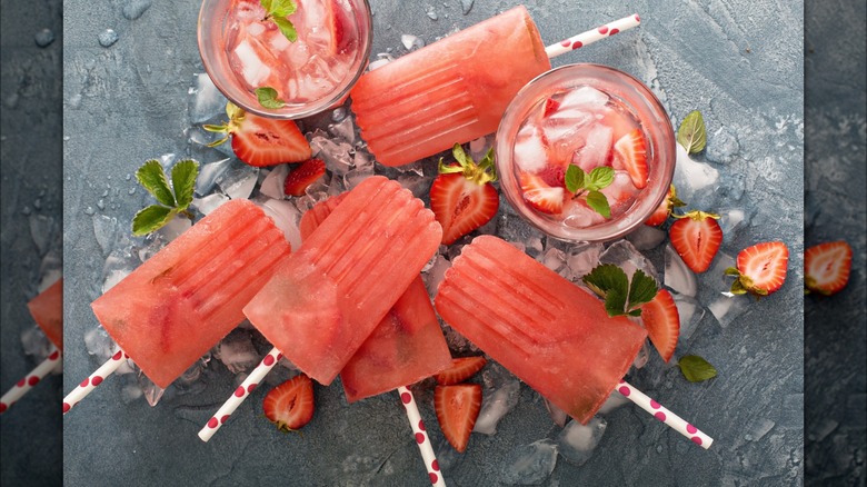 strawberry mojito popsicles