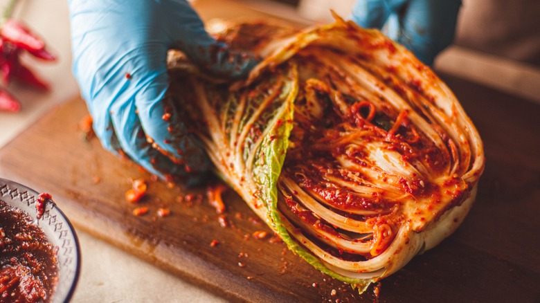 Making kimchi