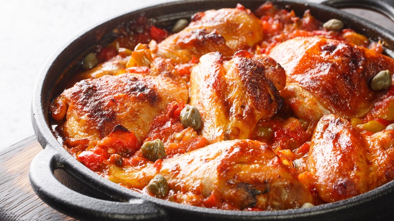 Chicken baked with sofrito