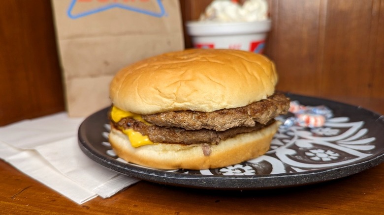 Sonic Peanut Butter Bacon Double Cheeseburger