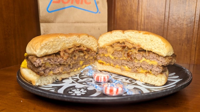 Sonic Peanut Butter Bacon Double Cheeseburger