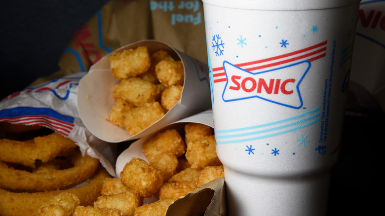 Sonic tater tots and drink