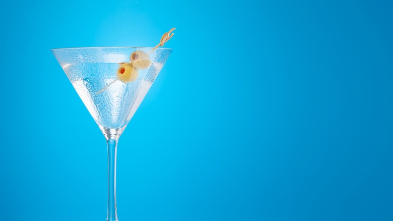 cocktail blue background