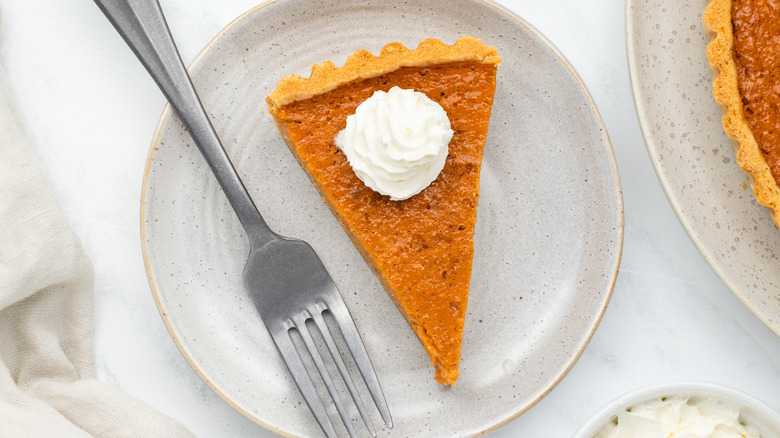 slice of pie with whipped cream