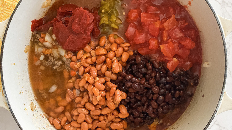 beans and veggies in pot