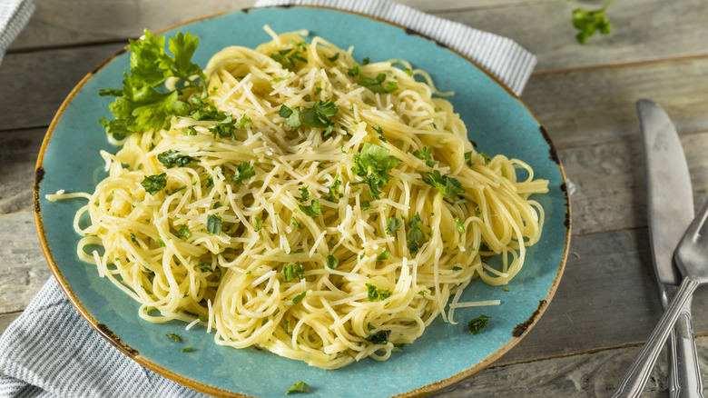 angel hair pasta dish