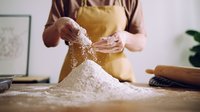 large pile of flour