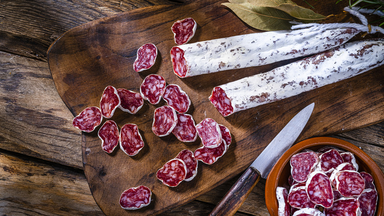 chorizo on cutting board