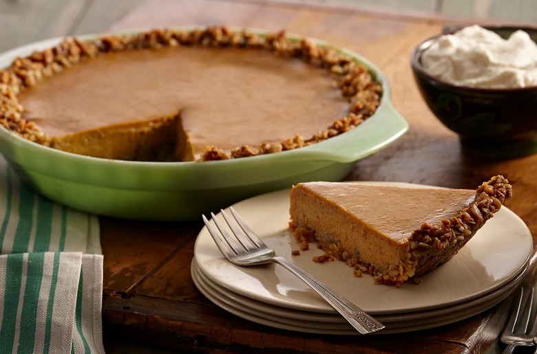 spiced pumpkin pie with pepita crust