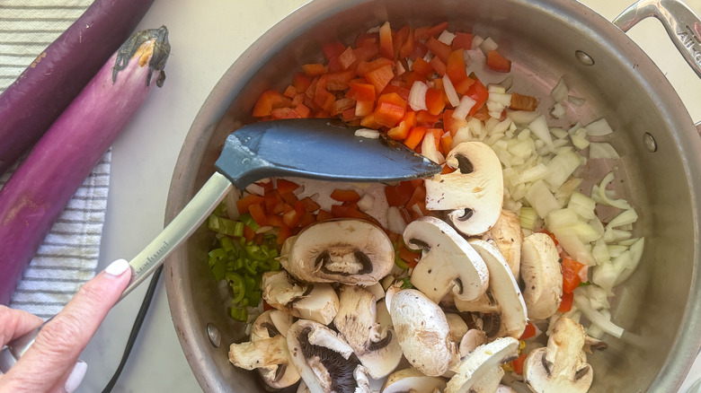 vegetables in large pan