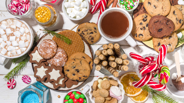 Hot cocoa with toppings and treats