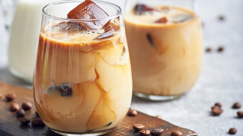 Glasses of iced coffee