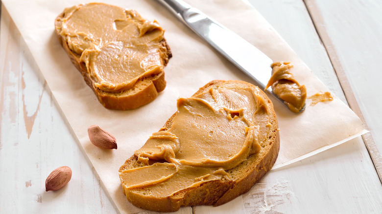 Peanut butter on bread