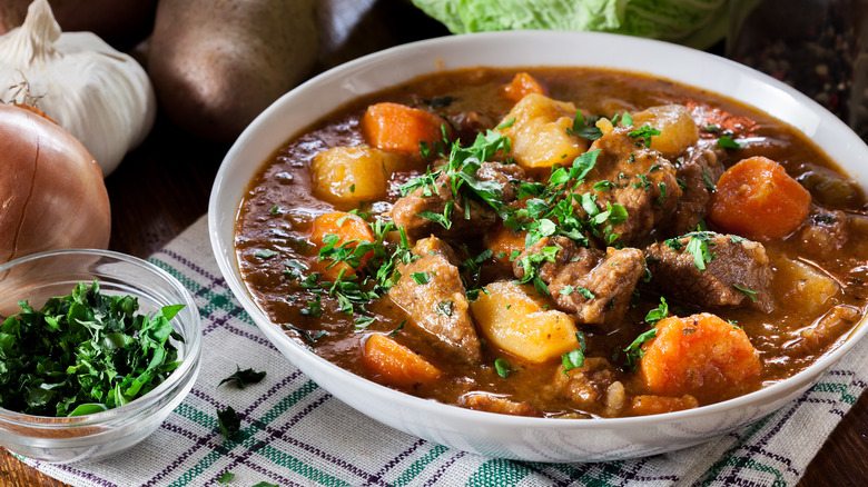 Irish stew in a bowl