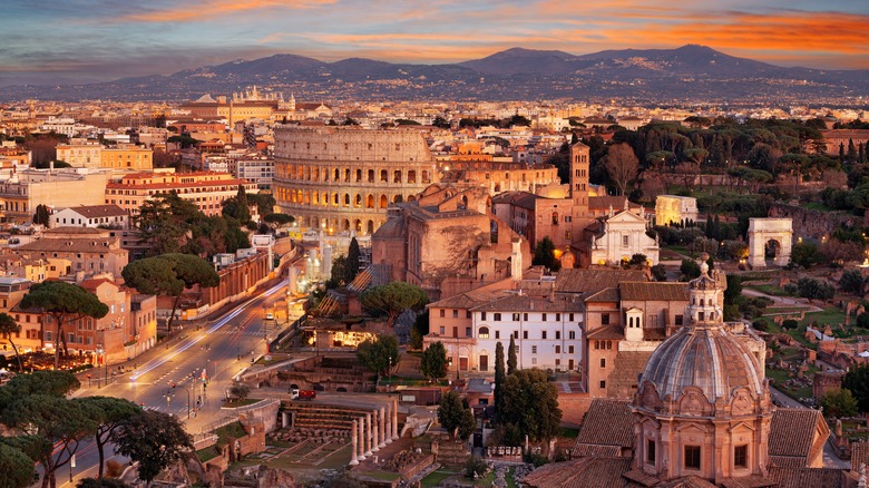 A citywide shot of Rome, Italy
