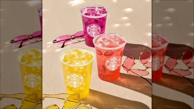 Starbucks Refreshers cups with fruit