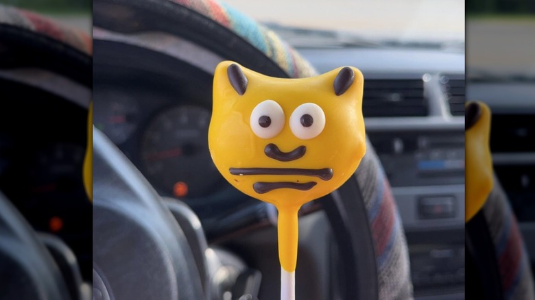 starbucks bumblebee cake pop in car