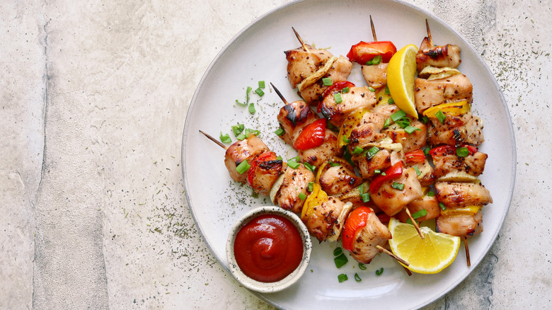 marinated chicken skewers